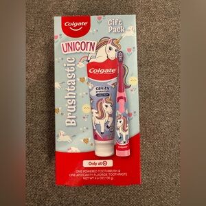 Colgate UNICORN BRUSHTASTIC GIFT PACK Powered Electric Toothbrush Toothpaste SET